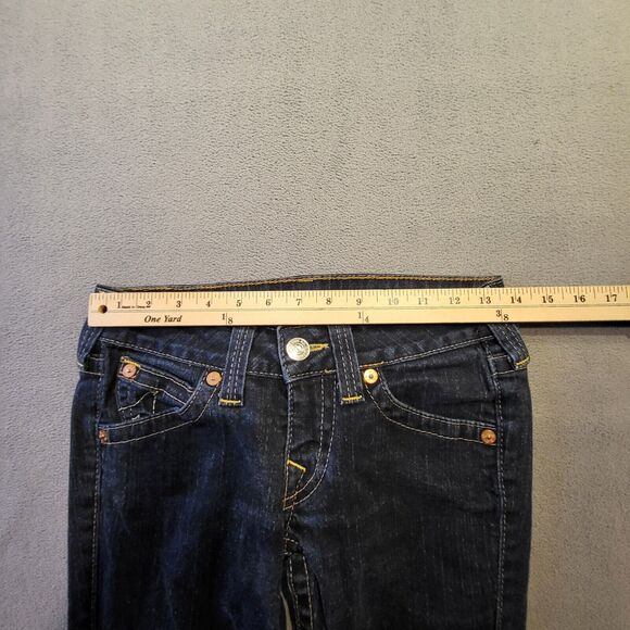 True Religion Jeans Womens 27 Wolrd Tour Section Straight Leg Distressed Denim - Picture 8 of 10
